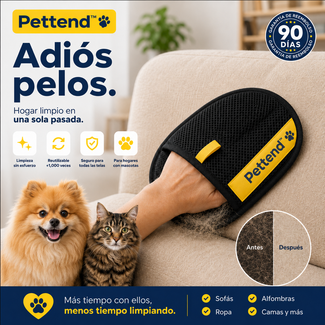 Pettend™ Microfibra Removedora de Pelos Profesional